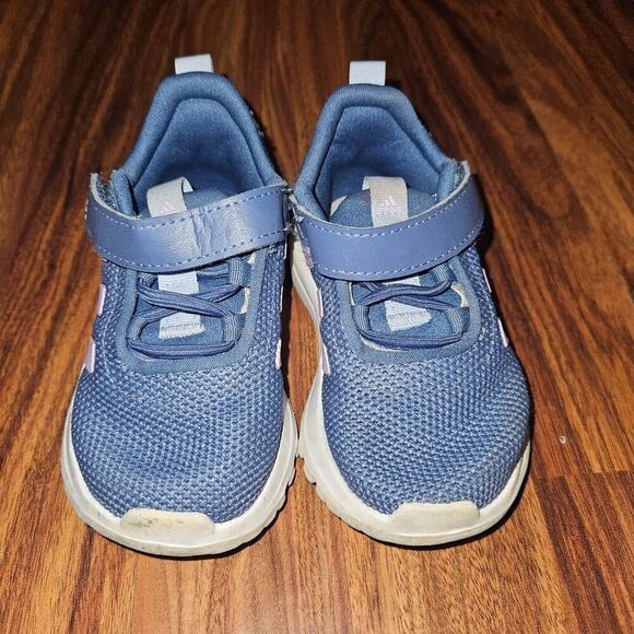 Adidas Periwinkle and Lilac Sneakers Slip On and Velcro Baby Size 5.5 - Picture 1 of 6